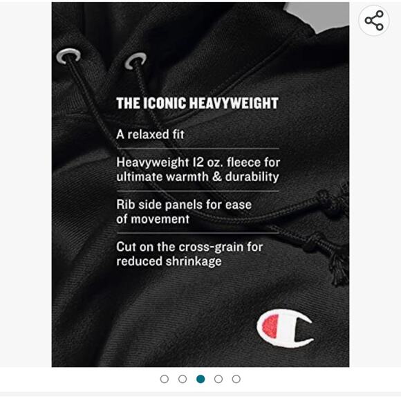 NWT Champion Reverse Weave Cropped Cutoff Hoodie Pink (part of set )Size 2XL - Picture 4 of 7